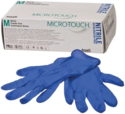 [77015] Nitril Wegwerphandschoen Poedervrij Blauw M - MICRO-TOUCH® Acc-free 1.000/doos