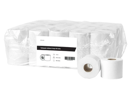 Toiletpapier cellulose 2laags/400 vel Verpakking van 10 x 4 rollen in folie