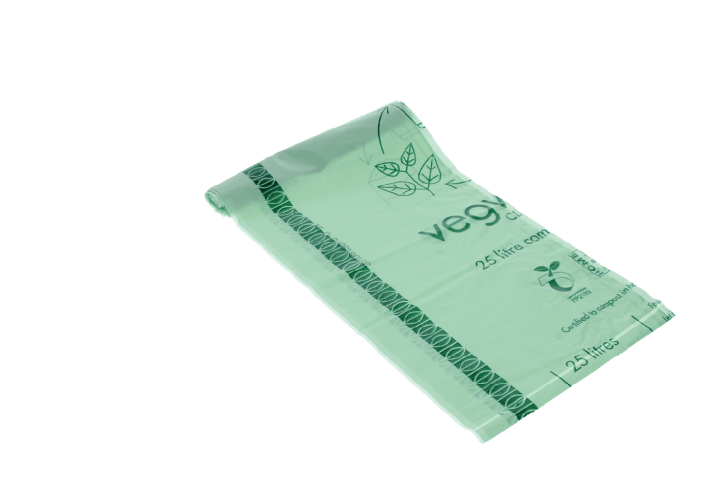 Afvalzakken 25 liter rol met 25 zakken composteerbaar BIO 625st