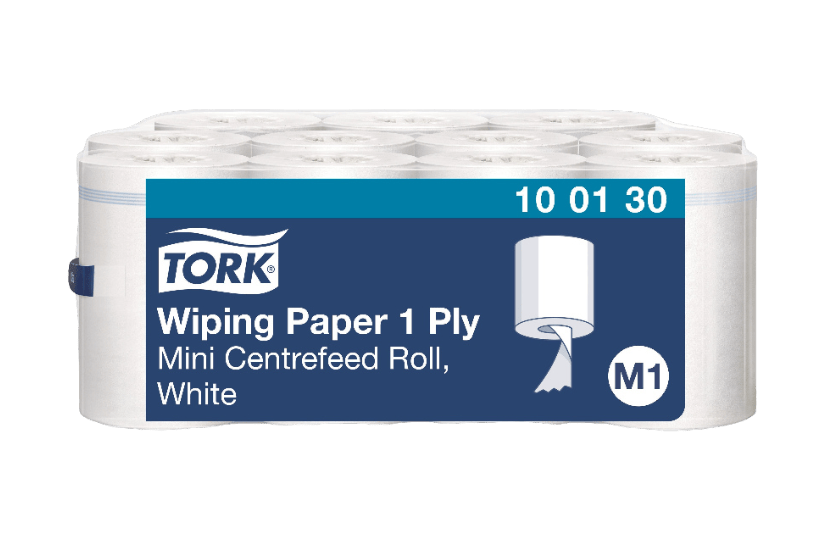 [15140002] Tork® M1 Wiping Poetspapier Mini Rol Centerfeed 11 rollen Wit (100130) 11st