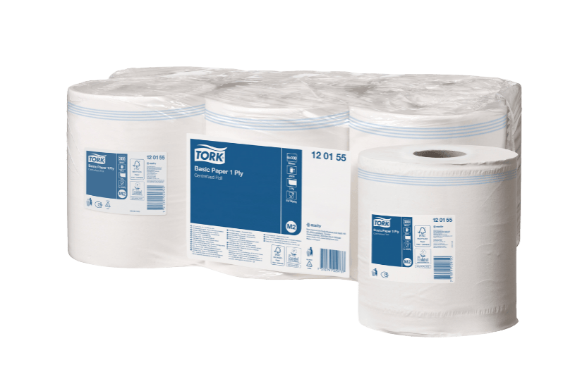 [1519925272] Tork® M2 Basic Centerfeed Poetspapier 6x300 m Wit (120155) 6st