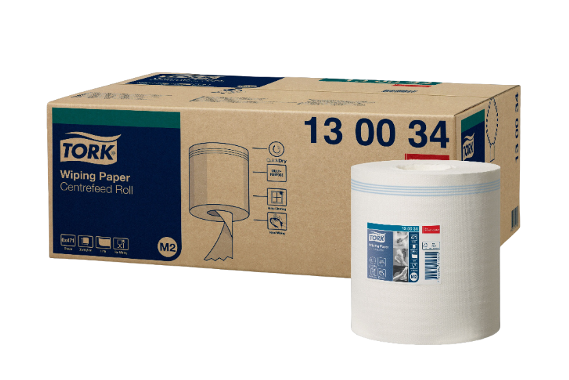 [1519925266] Tork® M2 Centerfeed Poetspapier 6x471 vellen Absorberend Wit (130034) 6st