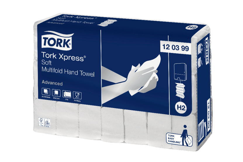 [1519925246] Tork Xpress® H2 Zachte Multifold Handdoeken 2-laags 21x136 vellen Absorberend Wit (120399) 2856st