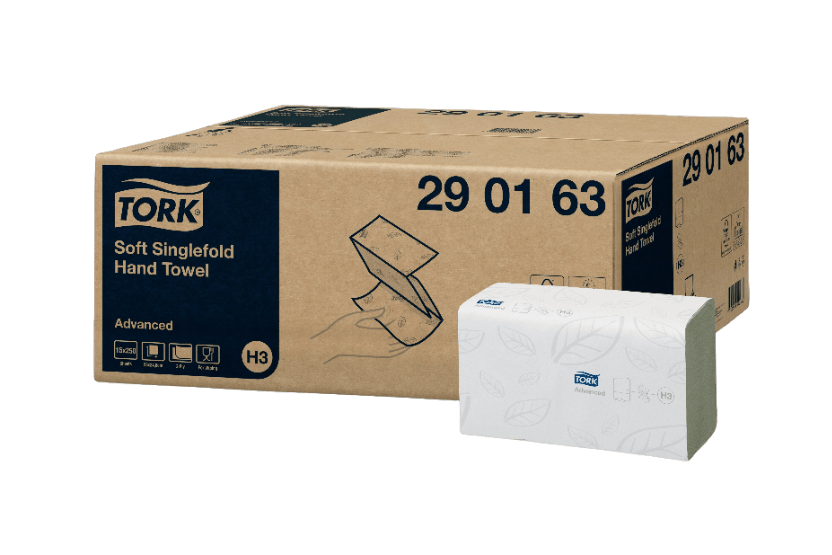 [1519925261] Tork® H3 Soft Singlefold Handdoeken 15x250 vellen Advanced Wit (290163) 3750st