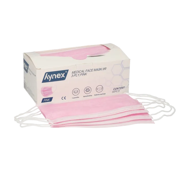 Hynex Mondmasker IIR, 3 laags, Roze, per 50st.
