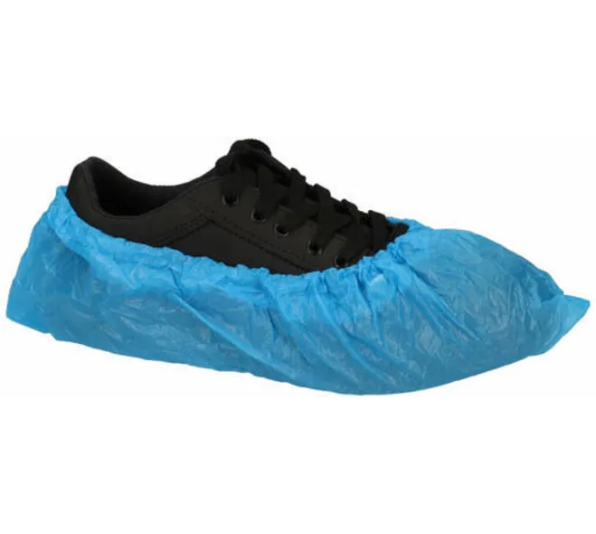 [3400014] Schoenovertrek - CPE - Blauw - Geruwd - 20x100  stuks per pak