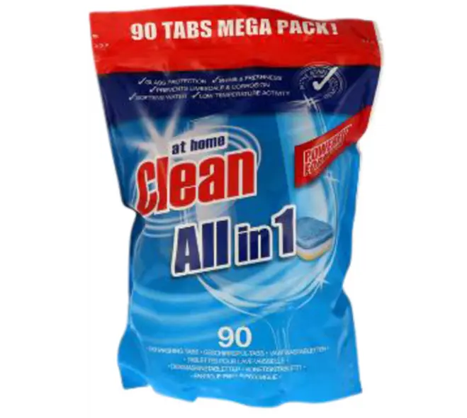 [111429369] Vaatwastabletten At home clean All-in-One 90 stuks