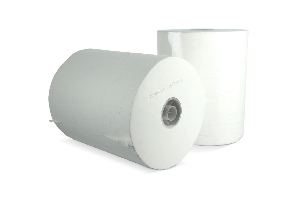 Handdoekrol Matic mini 2 laags 6x165 meter Ø18cm 100% cellulose wit T7 6st