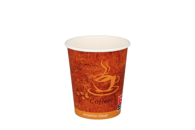 [1519926069] Kartonnen koffiebeker 220cc 8oz espresso gold (21802) 1000st