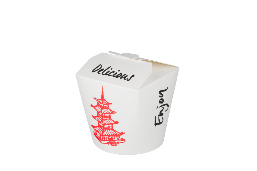 Wok to Go beker 26oz 750ml karton wit 26 oz (81026) 500st