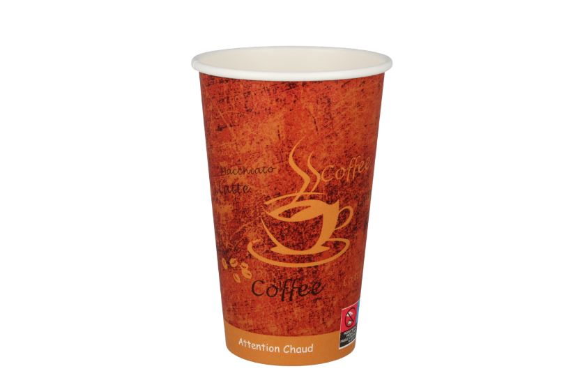 Kartonnen koffiebeker 450cc 16oz espresso gold (21805) 1000st