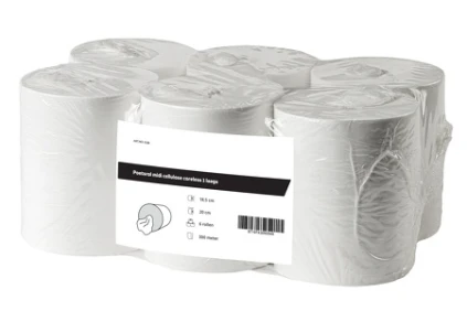 [4372-FSC] Poetsrol midi cellulose coreless 1laags 19 cm | 6 x 300 meter in folie
