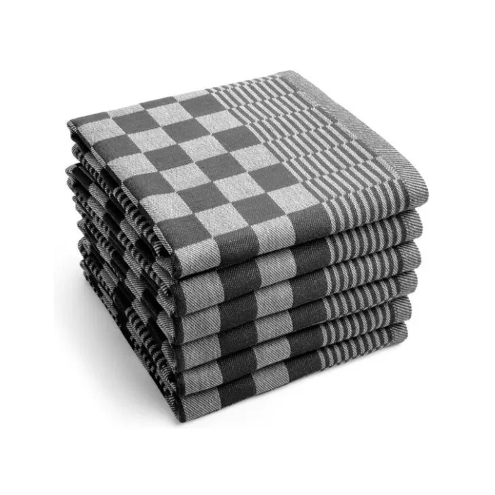 [2020096] Theedoek blok ca. 65x65 cm zwart set à 6