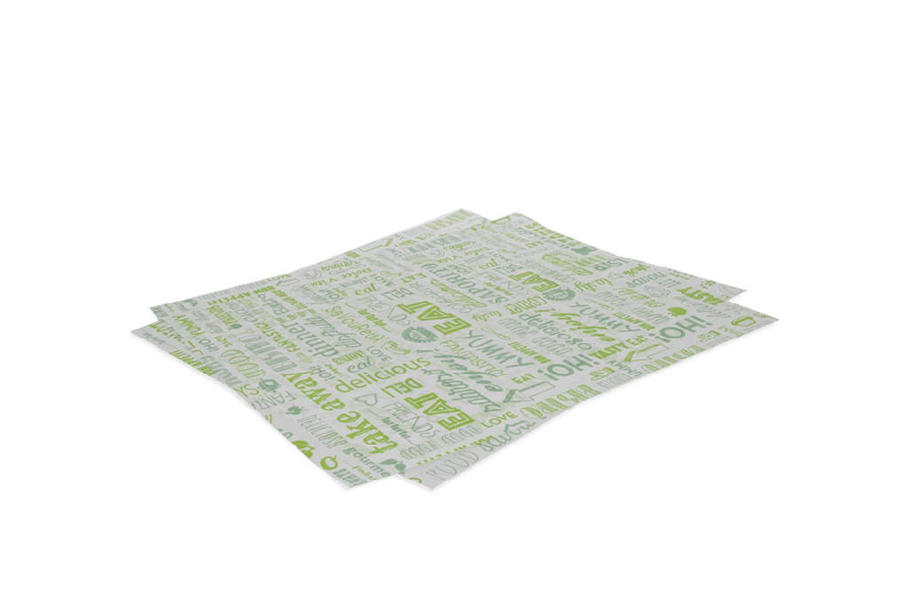 [1519987742-1-Groen] Vetvrij papier 28x34cm hamburgervellen groen parole FSC Mix Credit 4000st