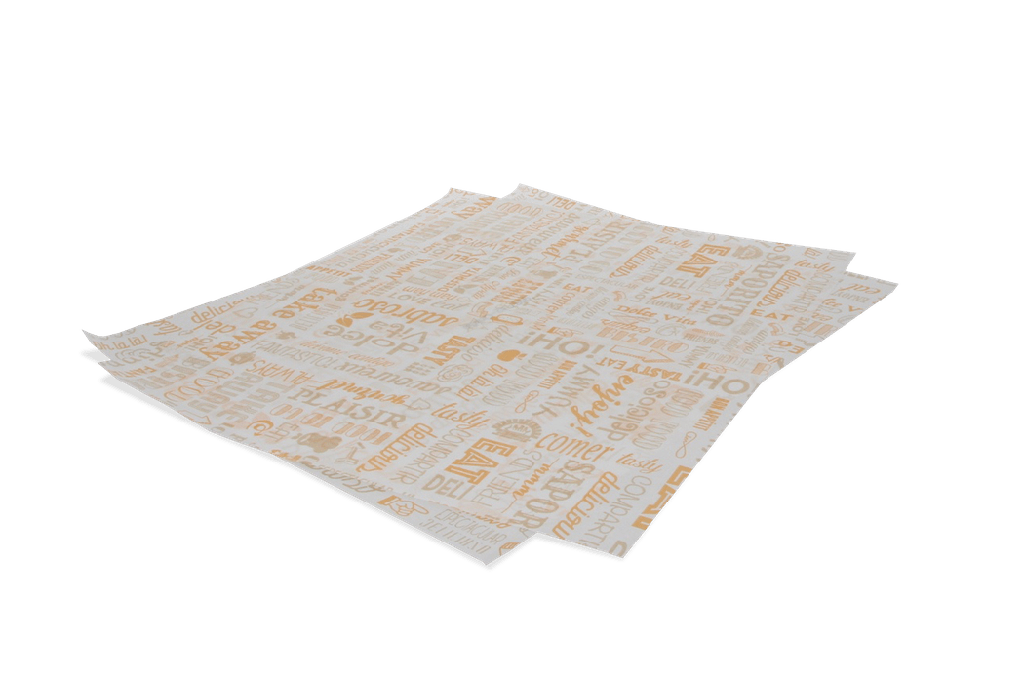 [1519987758-1-Oranje] Vetvrij papier 31x38cm hamburgervellen oranje parole BIO 4000st