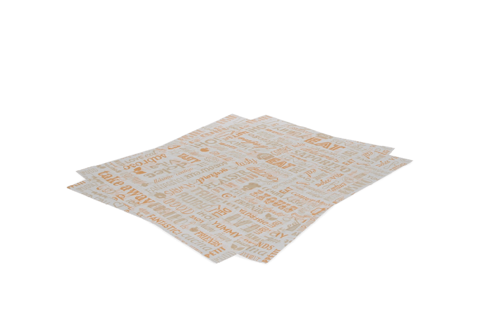[1519987742-1-Oranje] Vetvrij papier 28x34cm hamburgervellen oranje parole FSC Mix Credit 4000st