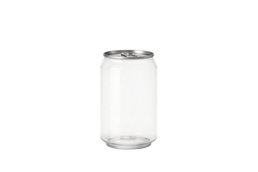 PET Can 250ml Regular transparant met #202 EPE (Easy Peal) Deksel 200st