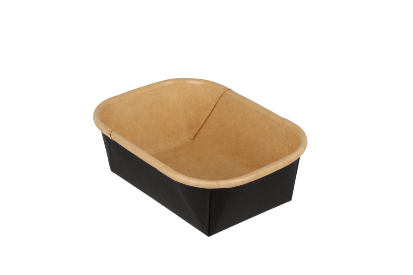 Sausbakjes 150ml 108mm rechthoekig kraft/zwart 500st