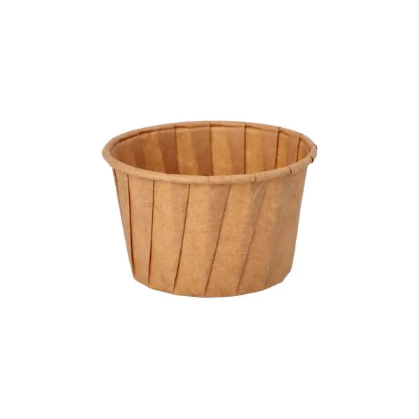 [37076] Sauscup papier "pure" rond 90 ml Ø 6,6 cm portiebeker dressingbeker bruin 2000st