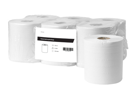 Poetsrol midi recycled 2laags 18,5 cm | 6 x 140 meter in folie
