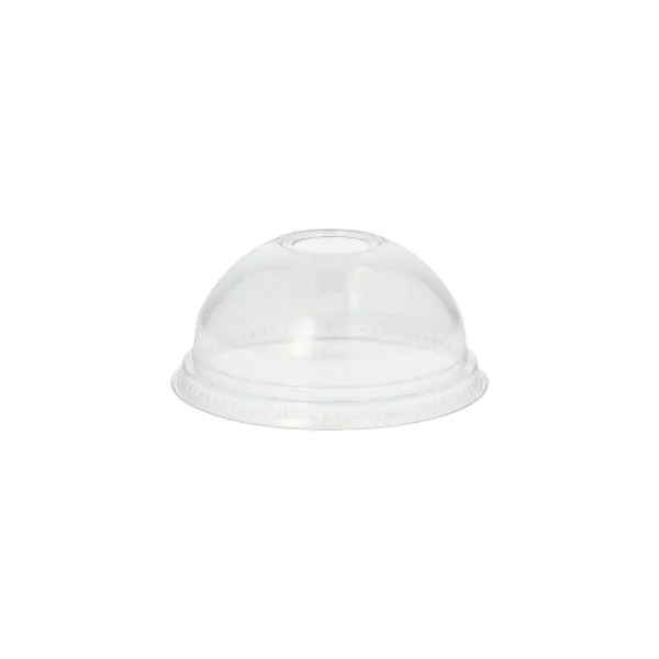 [11315] Deksel "Hurricane", PET rond Ø 9,5 cm · 4,5 cm glashelder met gat  800st