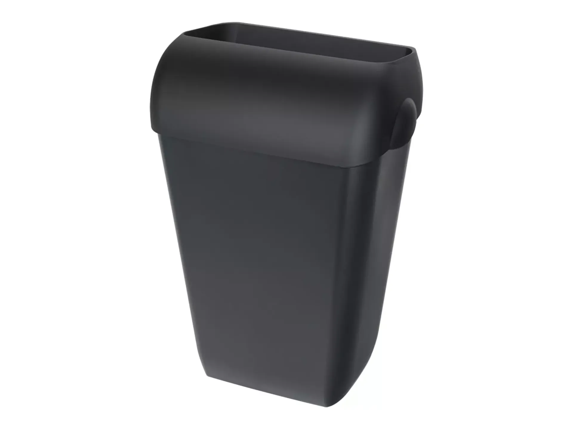 [441452] Afvalbak 23 liter Quartz zwart met open inworpklep en muurbevestiging