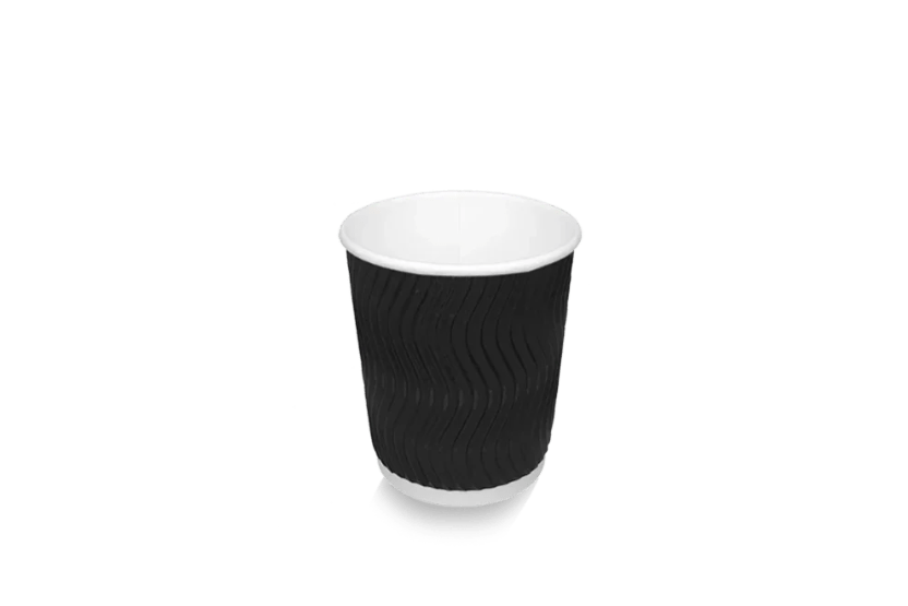 [1519987548-1] Kartonnen koffiebeker 177cc 7oz Ripple Zwart 500st