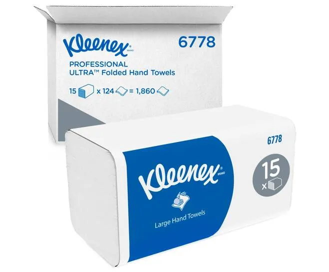 [6778] Kleenex® 6778 handdoek Ultra Airflex® I-vouw 2-laags wit 315x215cm 15x124st