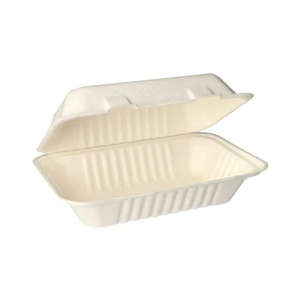 Menubox suikerriet "pure" 15,5 x 23 cm 1-vaks bagasse wit - 500st