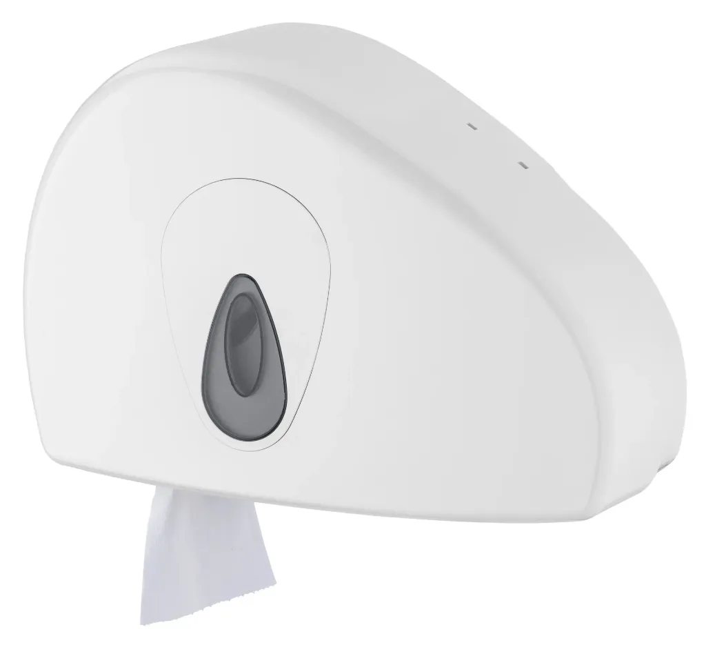 Jumboroldispenser mini + restrol kunststof wit