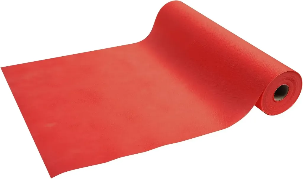 Tafelloper op rol, spunbond, scheurvast en afveegbaar met een vochtige doek - 48x0,40m - Rood - 4 rollen per doos