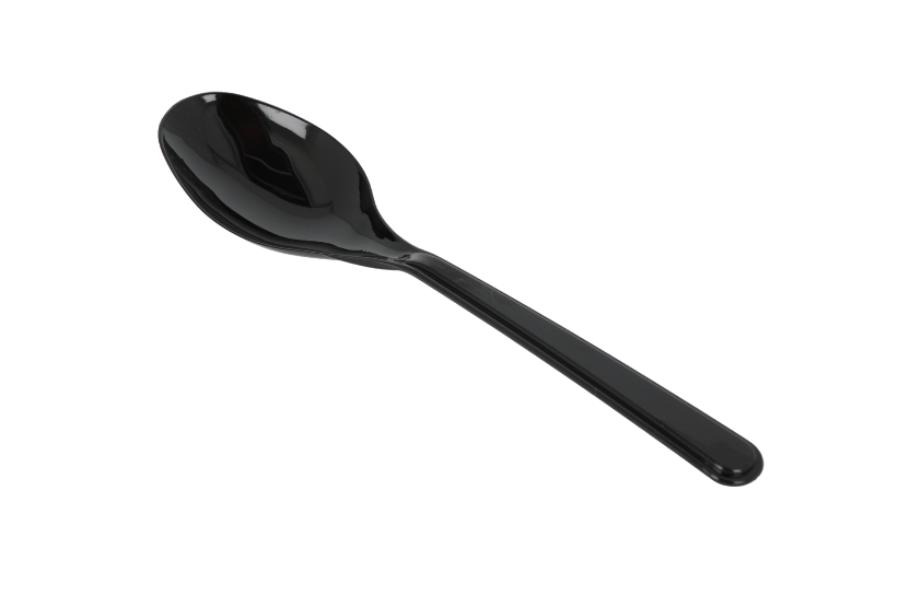 Herbruikbare lepel 180mm PS zwart 1000st