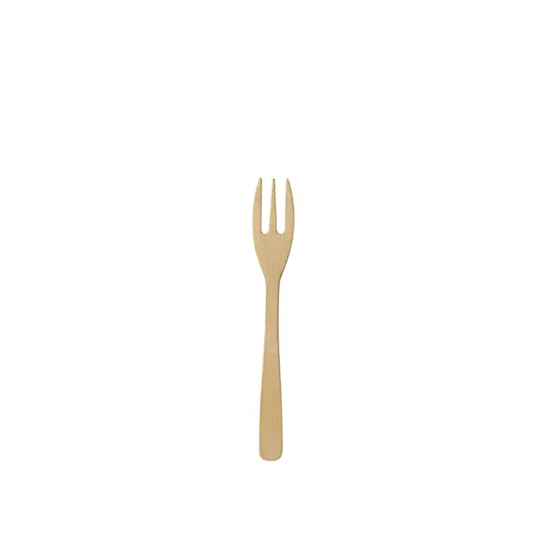 Stevige fingerfood vork bamboe "pure" 9,5 cm, amuse vorkjes 1.000st