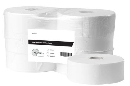 [4250-FSC] Maxi jumborollen cellulose 2 laags - Verpakking van 6 x 380 meter in folie