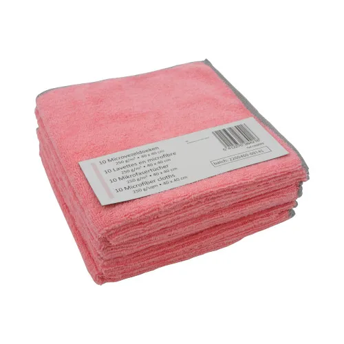 [1000018] Microvezeldoek heavy duty 40x40cm, rood, 10st. - 240gr