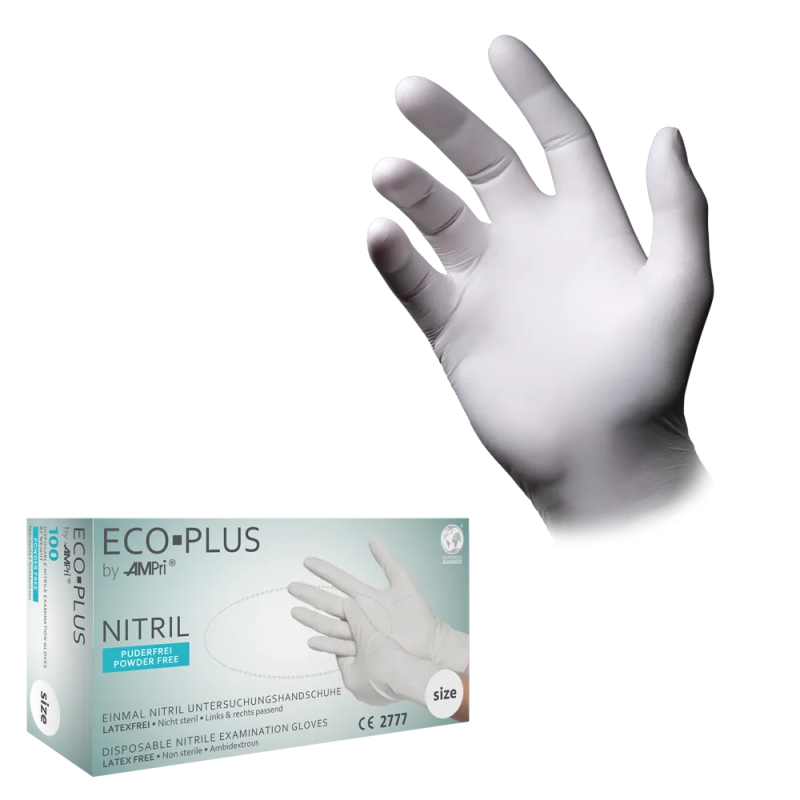 Nitril Wegwerphandschoen Poedervrij Wit Eco Plus XL 100/doos 01199