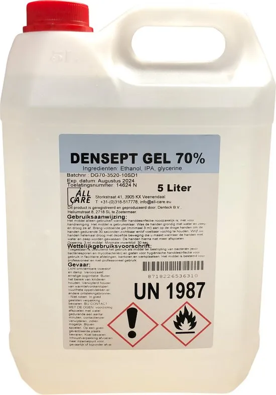 [148834] MediQo-line AlcoholGel 70% 5 liter can Densept