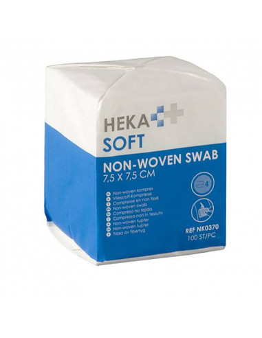 HEKA Gaas Kompres 7,5 x 7,5 cm - 4 lagen - 100 stuks