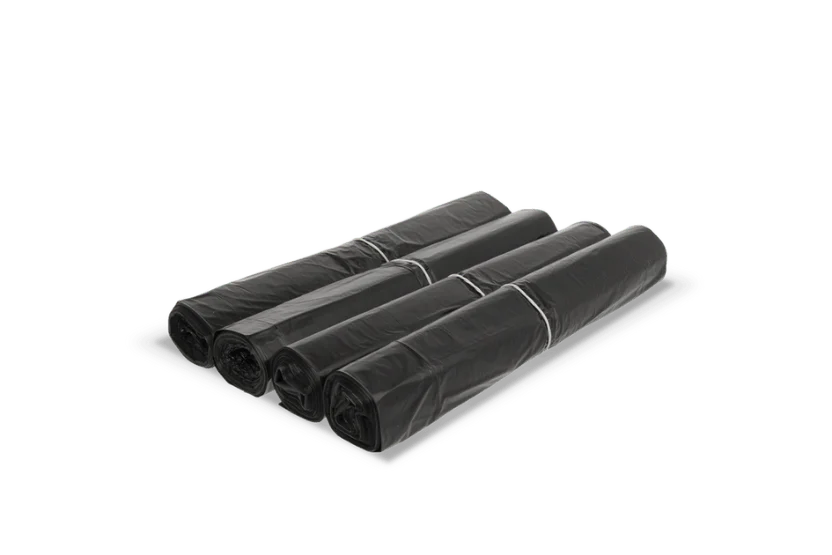 Afvalzak LDPE 90x125cm 60my grijs, 10x10st/doos