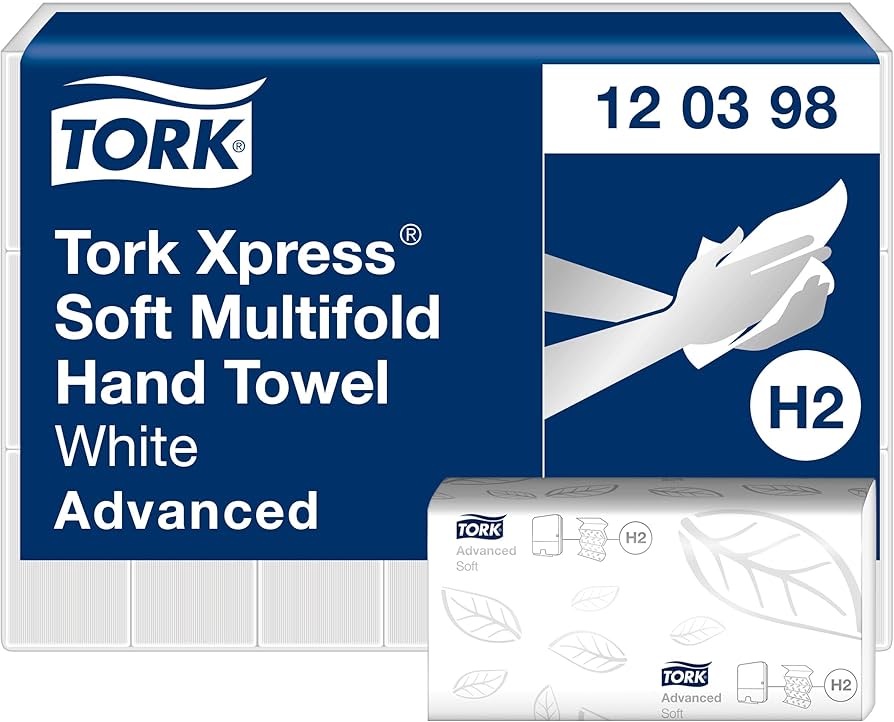 Vouwhanddoek Tork Xpress H2, M-vouw, zacht, 25,5x21,2cm, 2-laags, 21x180st/doos