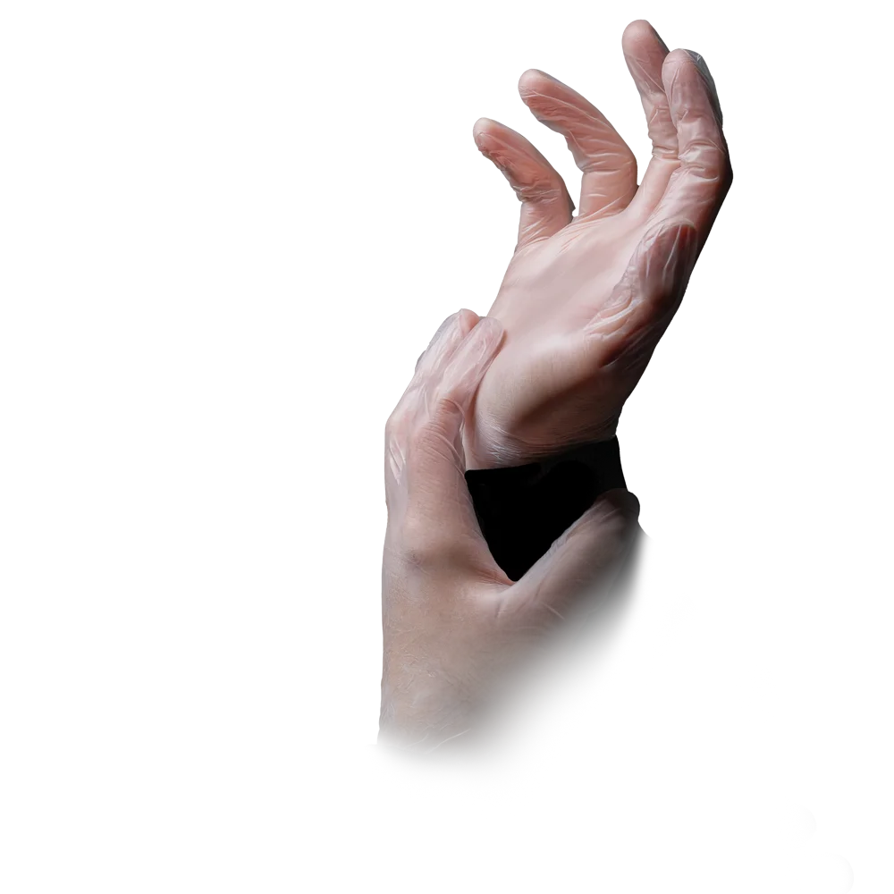 Vinyl Wegwerphandschoen Gepoederd Wit/Transparant L 100/doos