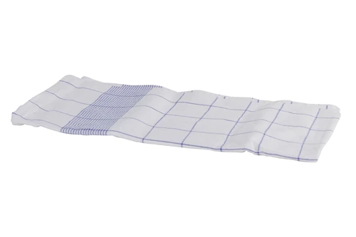 Poelierdoeken glazendoek half linnen 70x70 blauw 6 stuks