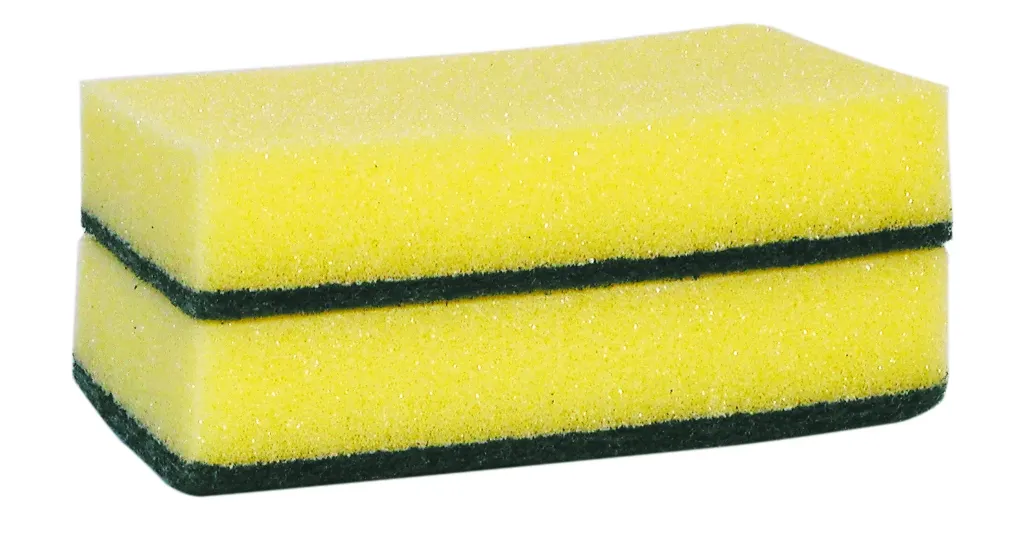 [210124] Schuurspons vlak, 140x90x28mm, geel/groen, 10 stuks