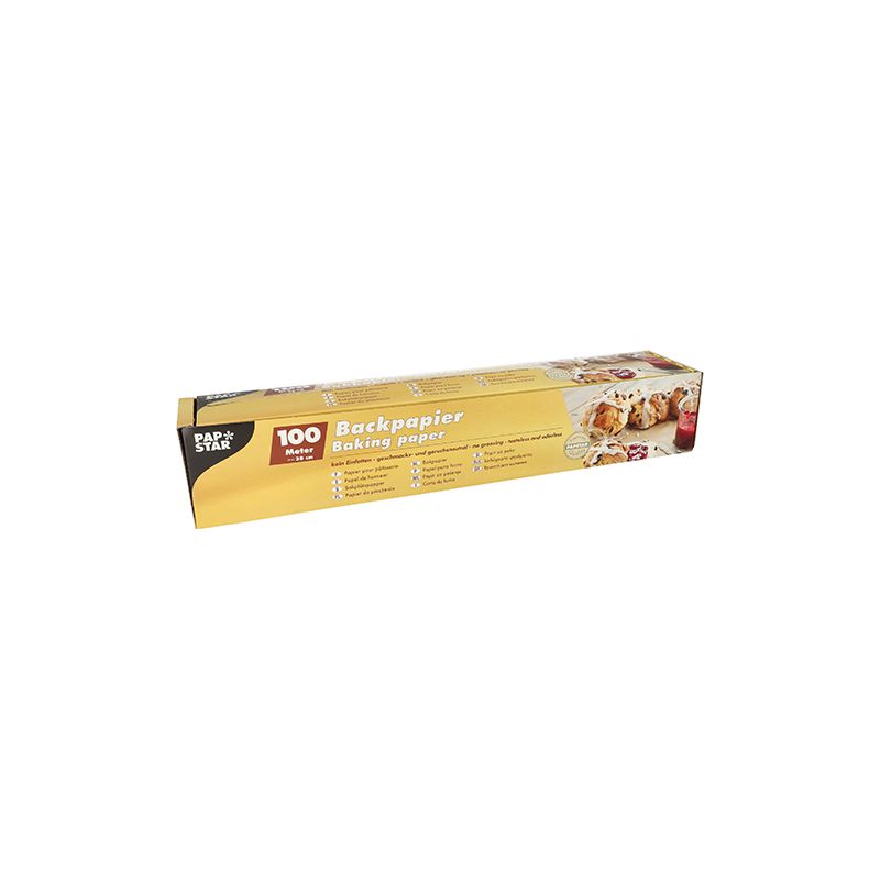 [87089] Bakpapier 100 m x 38 cm bruin in dispenser doos, bakplaatpapier 6st