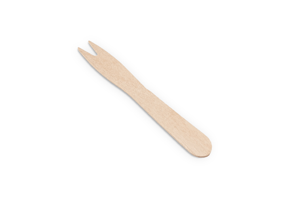 Houten snackvork 85mm FSC 100% BIO 1000st