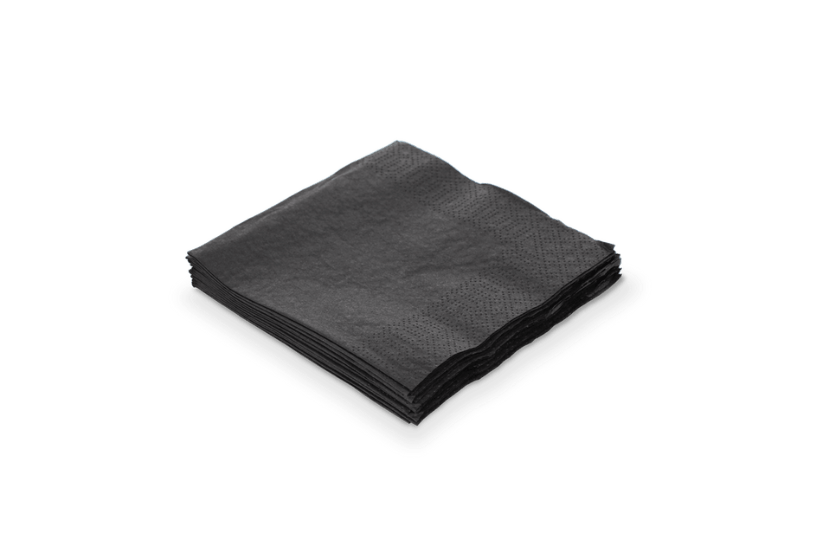 Servet 2 laags 1/4 vouw 24x24cm papier zwart BIO 4000st