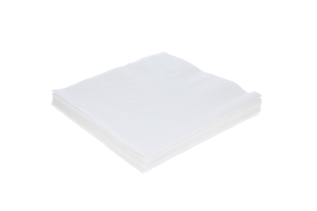 [1519987623] Servet 2 laags 1/4 vouw 33x33cm papier wit BIO 2000st