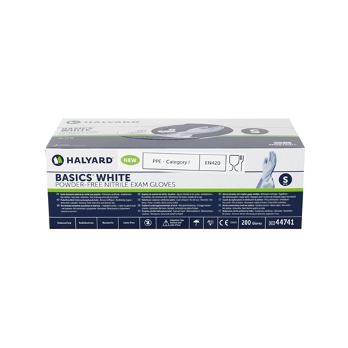 [44740] Halyard BASICS* Wit Nitril Exam Wegwerphandschoenmaat XS, 2000st