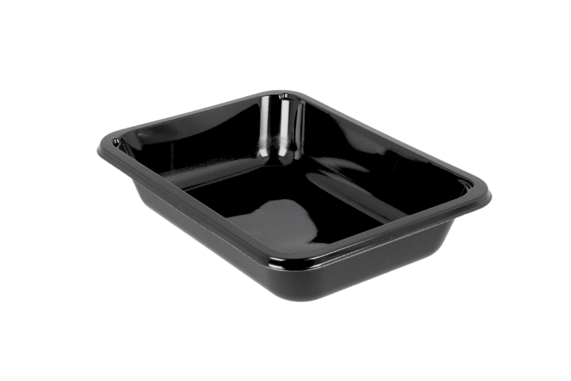 CPET tray zwart 1 vak C2227-1D 227x178x50mm 360st