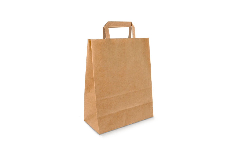 Papieren tasjes Klein kraft 80 gr. 22+10x29cm 500st